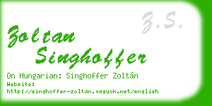 zoltan singhoffer business card